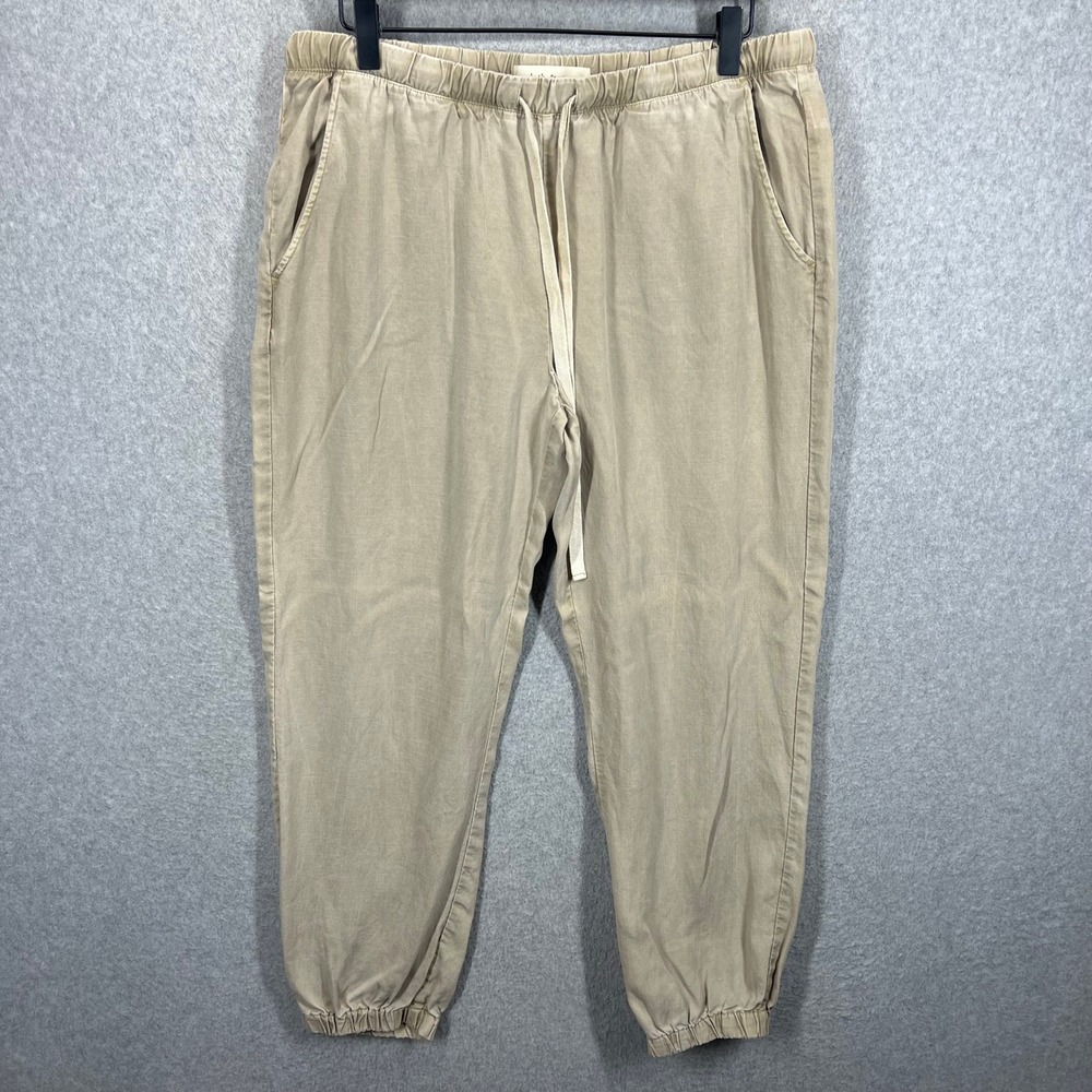 Cloth & Stone Jogger Pants Womens M Tan Tencel Lyocell Drawstring Elastic EUC